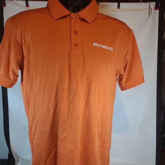 Whataburger Uniform Employee Embroidered Orange Polo Short Sleeve Small Shirt - Picture 5 of 9